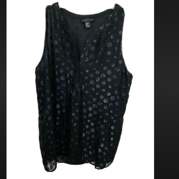 S3- BUNDLE ONLY Adrienne Vittadini Black Metallic Polka Dots Sleeveless Top - Picture 11 of 11